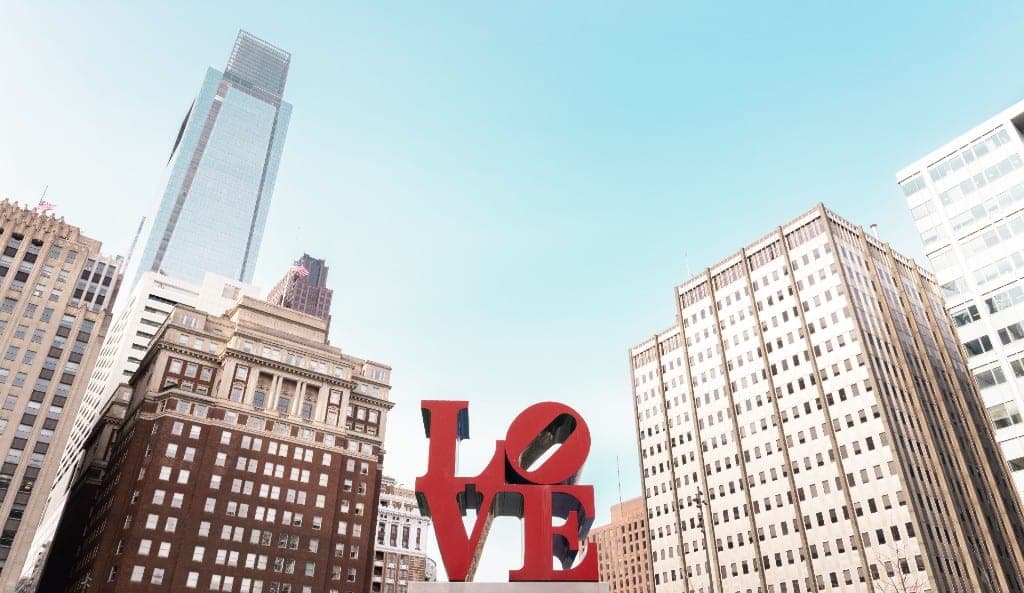 Philadelphia LOVE sculpture at Love Park — contact Ausonia Partners